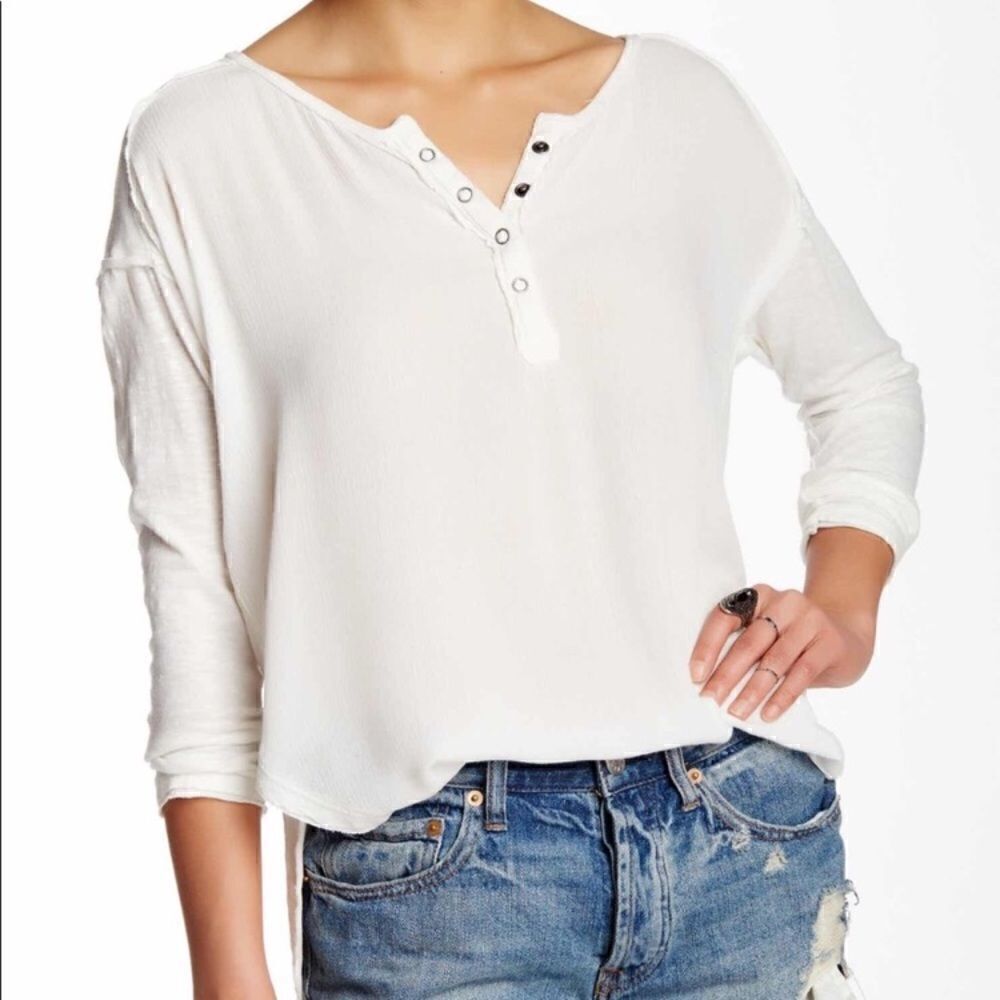 ‎Free People we the free Ivory Sunday Henley XS